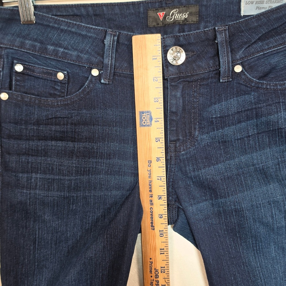 Guess Low Rise Straight Jeans Women's 31 Dark Wash Y2K Stretch Denim - Picture 5 of 16